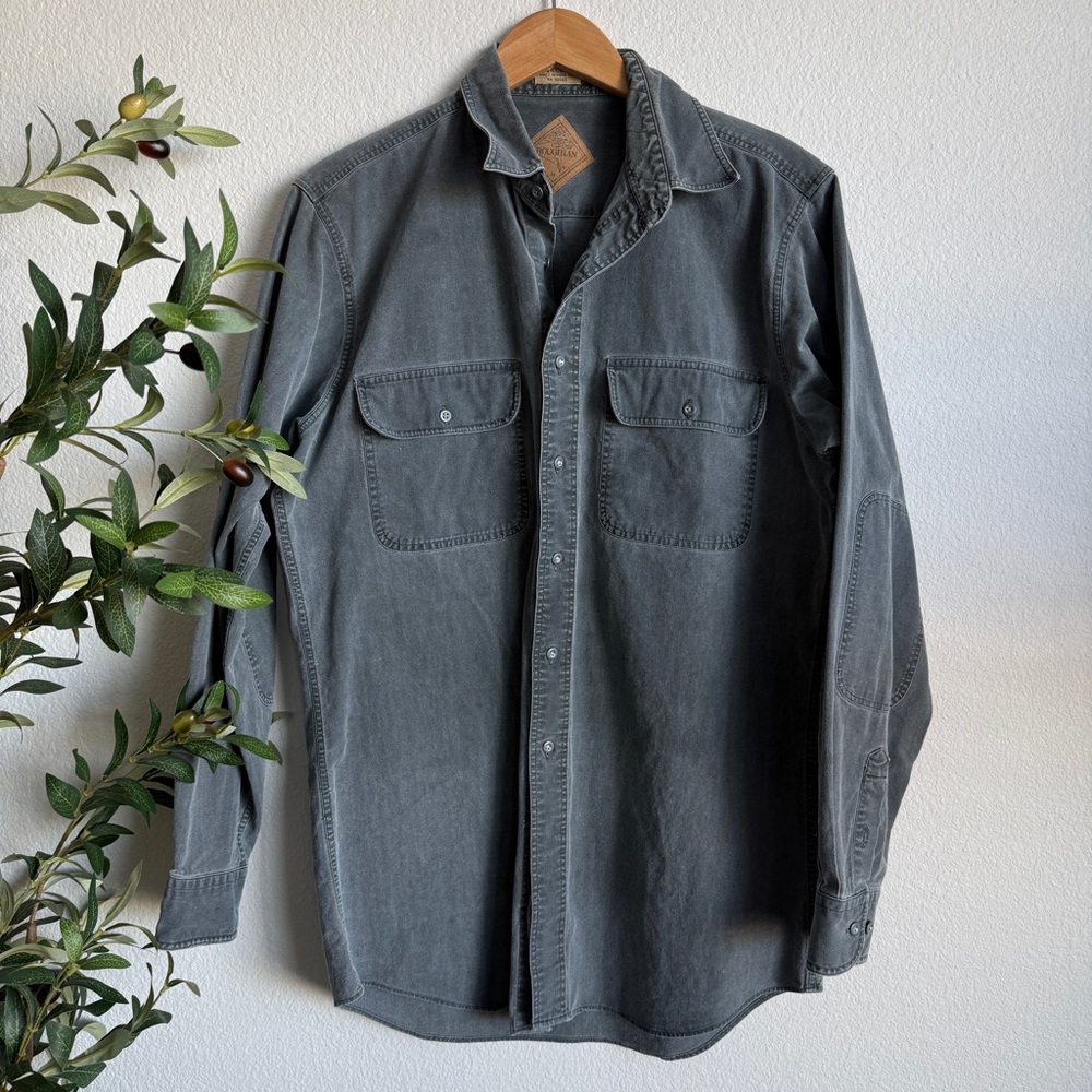 Vintage Roughian Charcoal Cotton Western Utility Button Down Men’s Size Medium